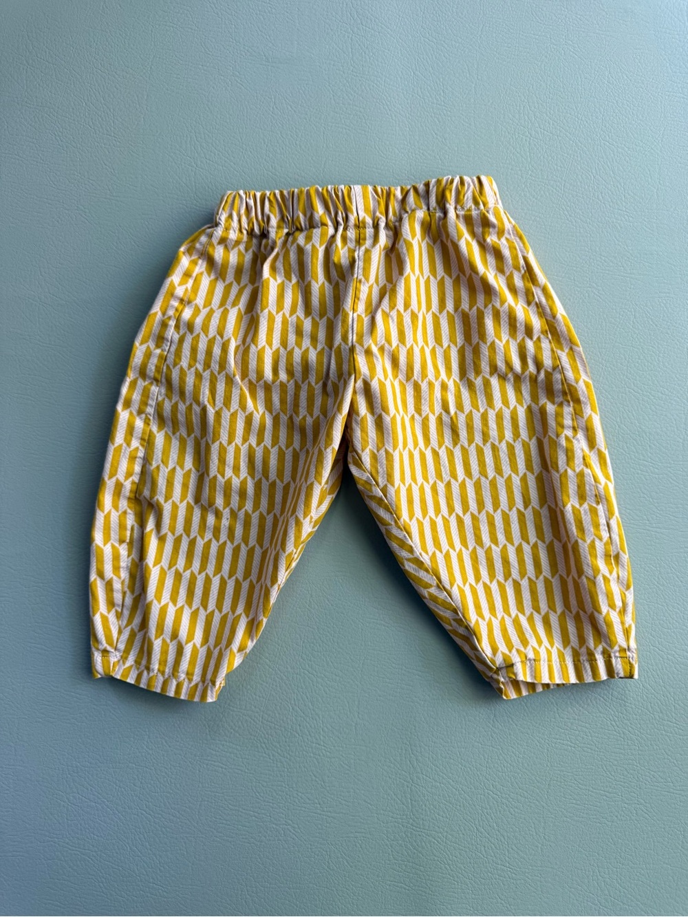 Musje Amsterdam European Barrel Baby Pants Geometric Mustard Yellow Pink NO SIZE